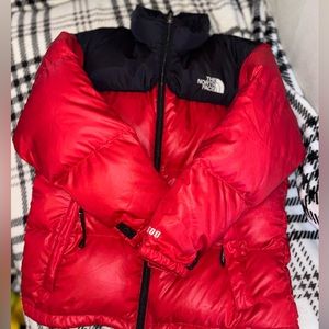 North Face Puffer- Kids Large Red/Black color way